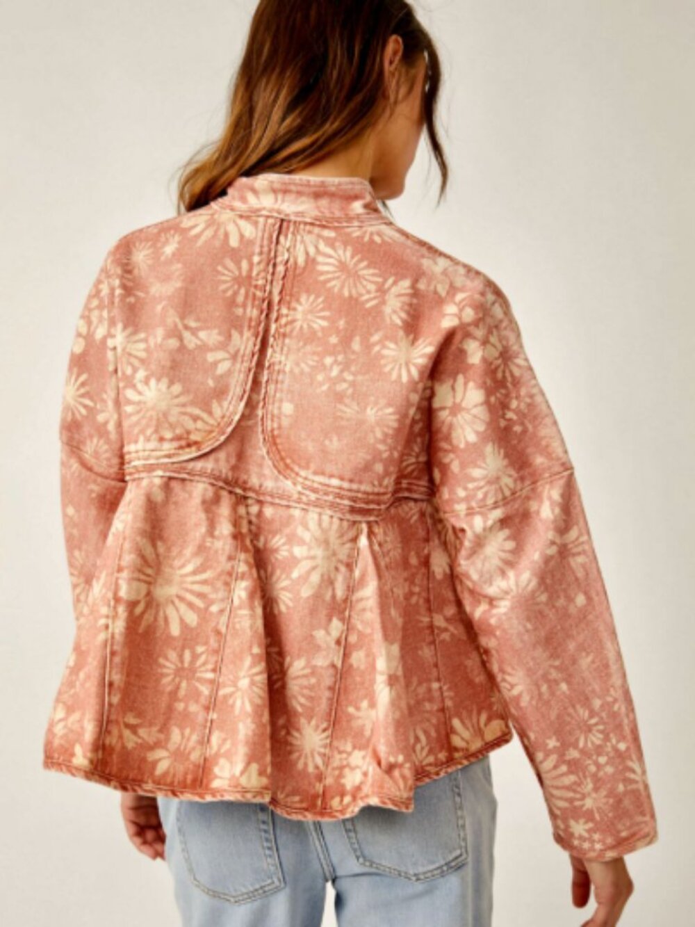 NWT Free People Lua Bed Jacket Top Oversized Floral Print Cotton Slouchy S - Picture 3 of 9